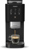 KRUPS Cafetera Automática, 15 Bares, 3 Recetas, Molienda Ajustable, Pantalla Táctil, Compacta, Negra