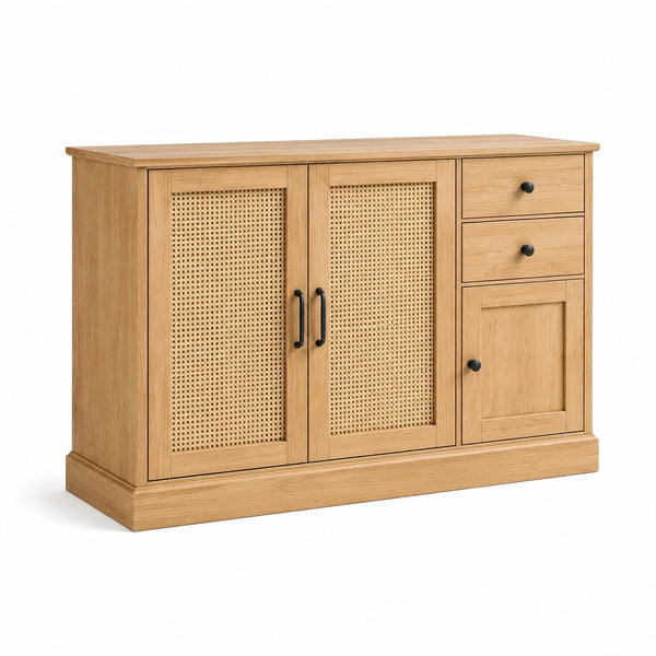 Aparador de Roble con Puertas de Ratán