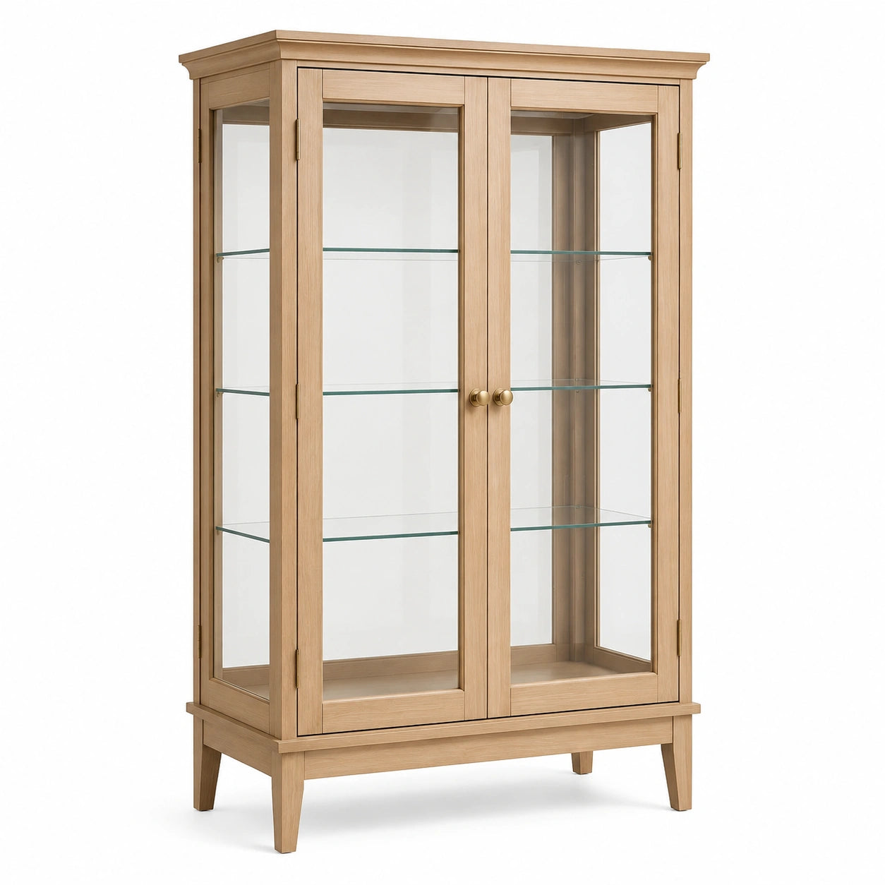Vitrina de madera con puertas de vidrio templado de 5 mm, 180x90x45 cm
