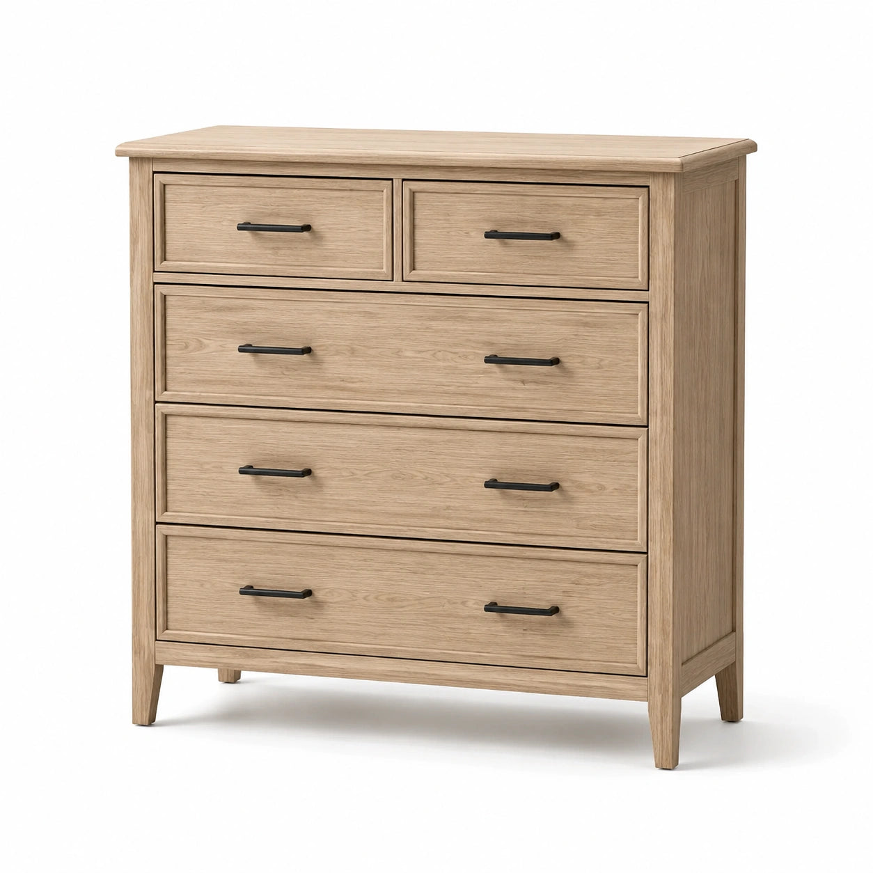 Cómoda de Madera de Roble con 5 Cajones