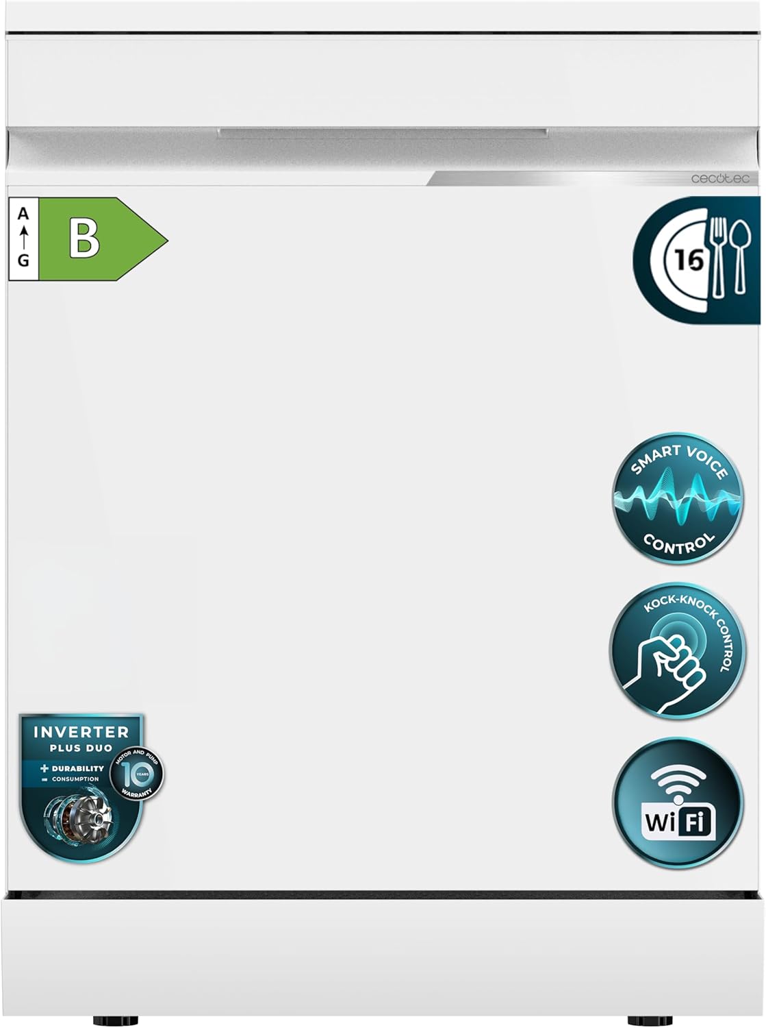 Lavavajillas Cecotec 60cm, 16 Servicios, WiFi, Motor Inverter, Control por Voz
