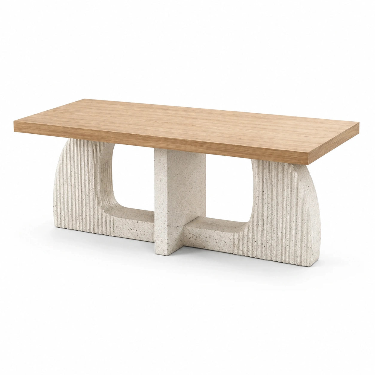 Mesa de comedor de madera y concreto 180x90x75 cm