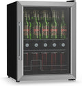 Mini Nevera KLARSTEIN Beersafe 60L con Puerta de Cristal y Luz LED, Negro/Plata
