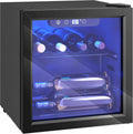 Vinoteca HOMCOM para 12 Botellas, Enfriador de Vino 36L, Temperatura 4-16°C, Puerta de Cristal y Luz LED, Pantalla Táctil, Color Negro