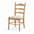 Silla de madera con asiento de poliéster beige