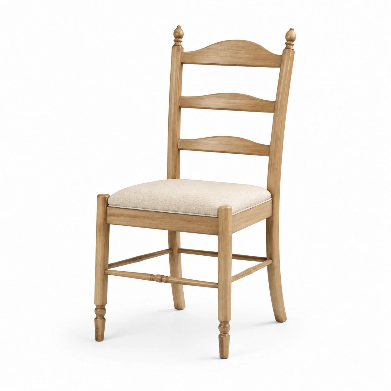 Silla de madera con asiento de poliéster beige