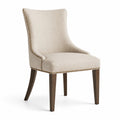 Silla de comedor beige con patas de madera