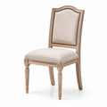 Silla de madera de haya beige con tapizado de algodón-poliéster