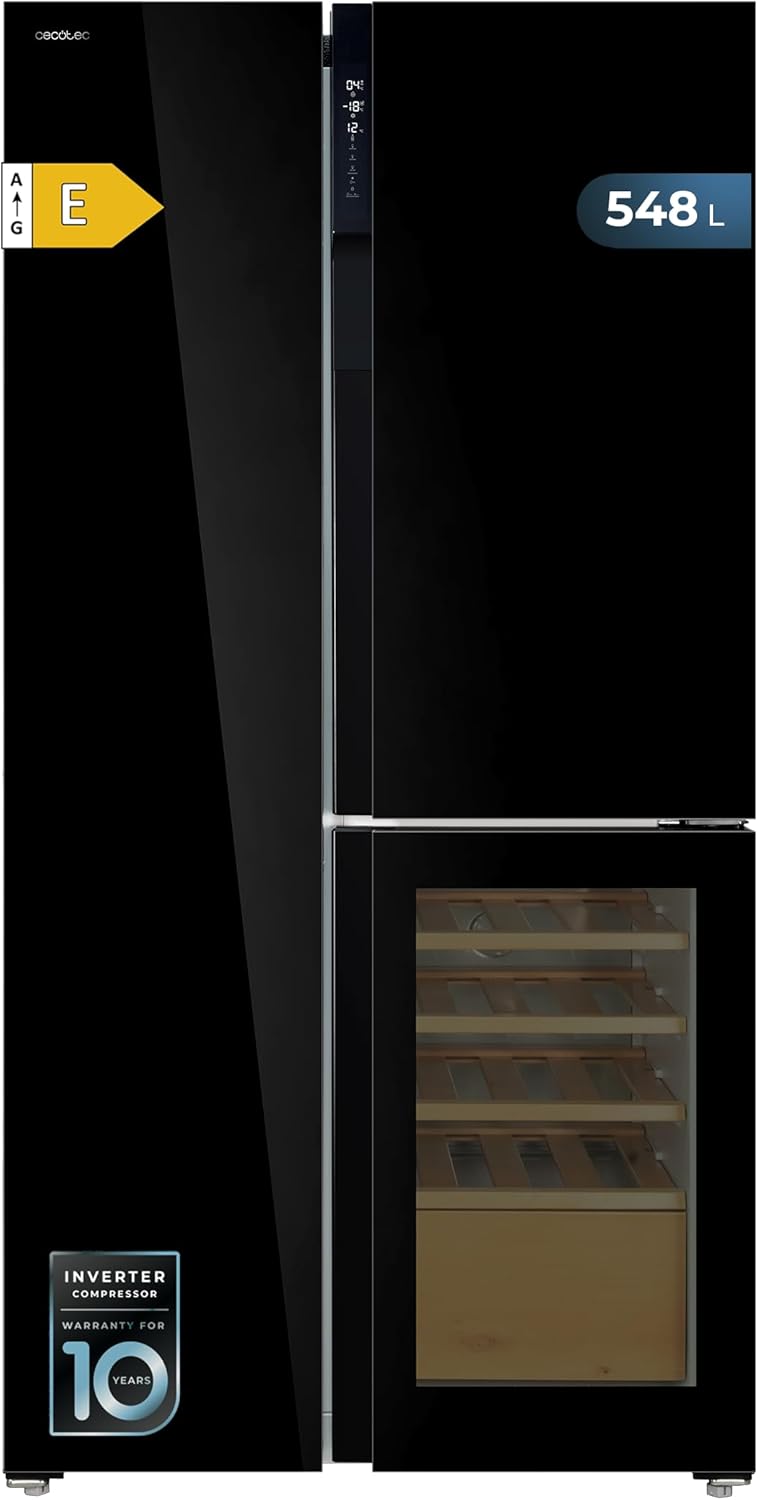 Cecotec Frigorífico 3 Puertas Bolero CoolMarket 548L, Clase E, Diseño Elegante, Compresor Inverter, No Frost Total, Enfriamiento Rápido