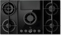 Elica NIKOLATESLA FLAME EVO BL/A/88 - Placa de gas con campana extractora integrada, Negro