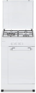 Cocina de Gas Butano Aspes 3 Fuegos, Blanco, Quemador WOK, con Tapa