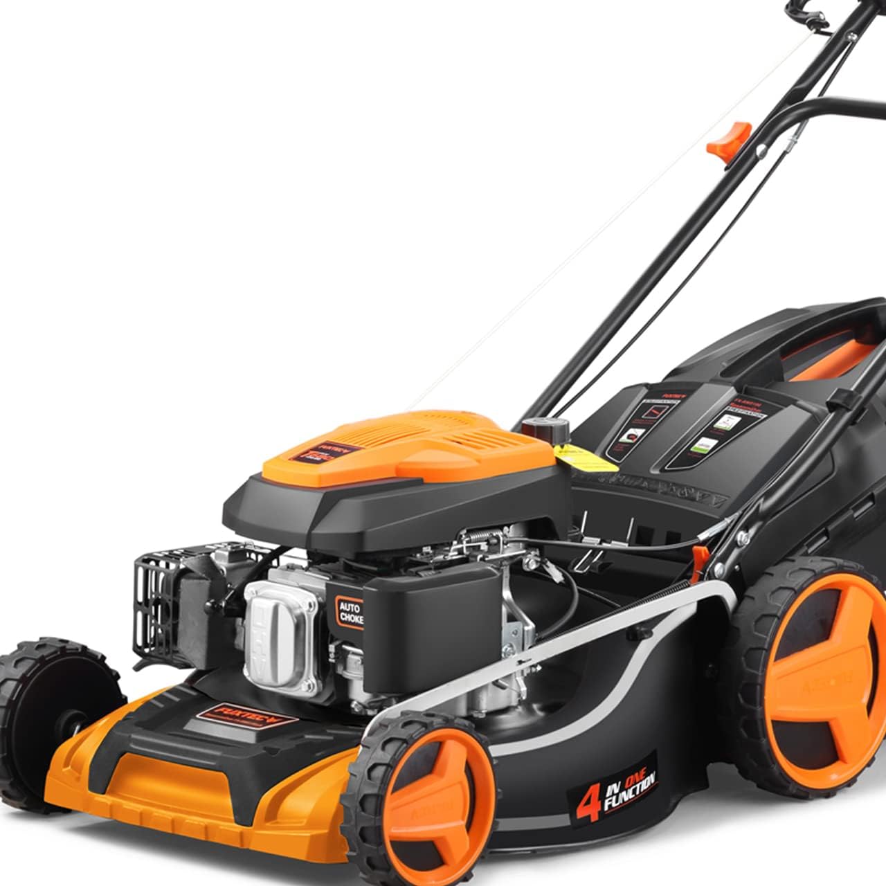 Cortacésped a Gasolina FUXTEC FX-RM5170PRO 4 en 1, 170cc, Ancho 51cm, Altura Regulable, Autopropulsado con Velocidad Variable, Bolsa 60L, Mulching y Descarga Lateral
