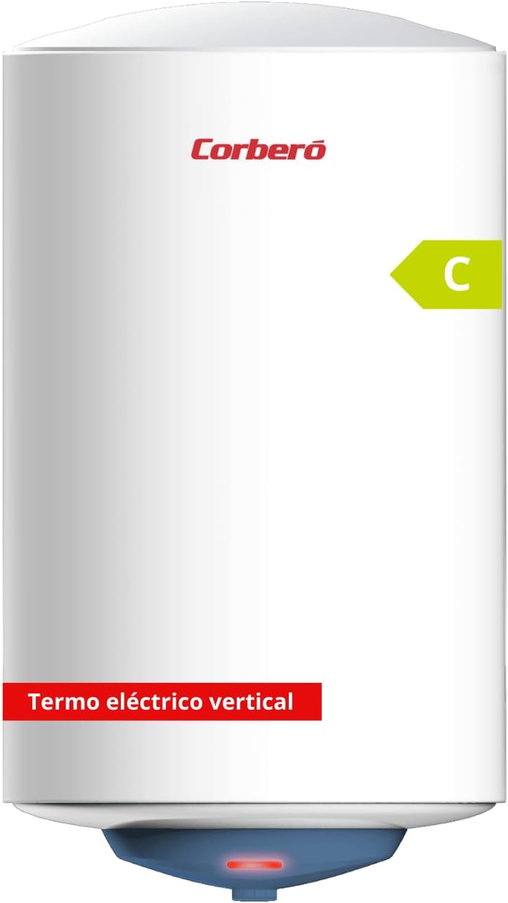 Calentador Eléctrico Corberó 50L Vertical, Resistencia Blindada, Termostato Ajustable, Anticorrosión