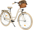 Bicicleta Urbana Vintage para Mujer de 28 Pulgadas con Cesta y Portaequipajes