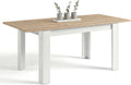 Mesa de Comedor Extensible Sira de Roble y Blanco, 140-190x90x78 cm