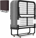 Cama Plegable de 90x200 cm con Colchón de 13 cm y Ruedas - Soporta 200 kg