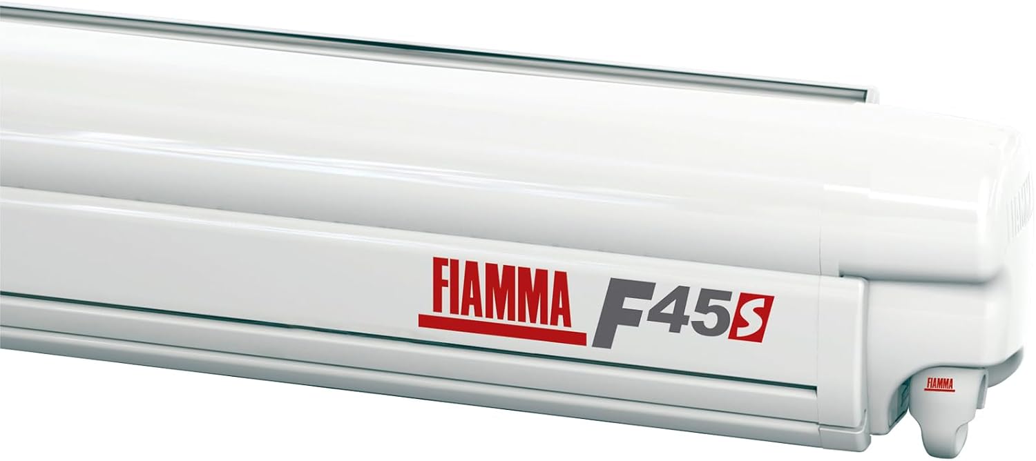 Toldo Fiamma F45 S, Enrollable de 400 cm, Blanco Polar con Tela Gris