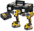 Kit DEWALT XR 18V: Taladro Percutor y Atornillador Impacto con Baterías y Maletín
