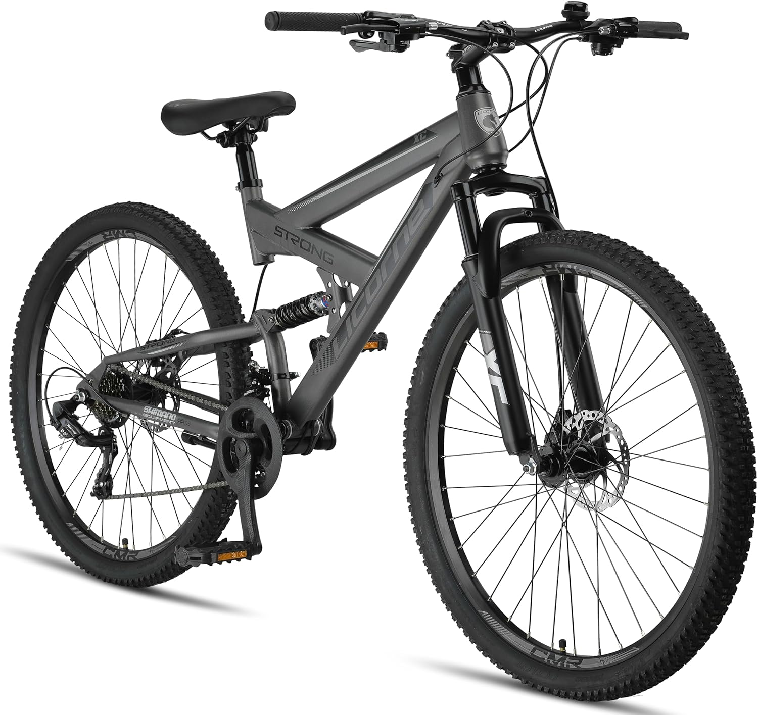 Bicicleta de Montaña Licorne Bike 2D, 26-29 Pulgadas, Frenos de Disco, 21 Velocidades, Suspensión Completa