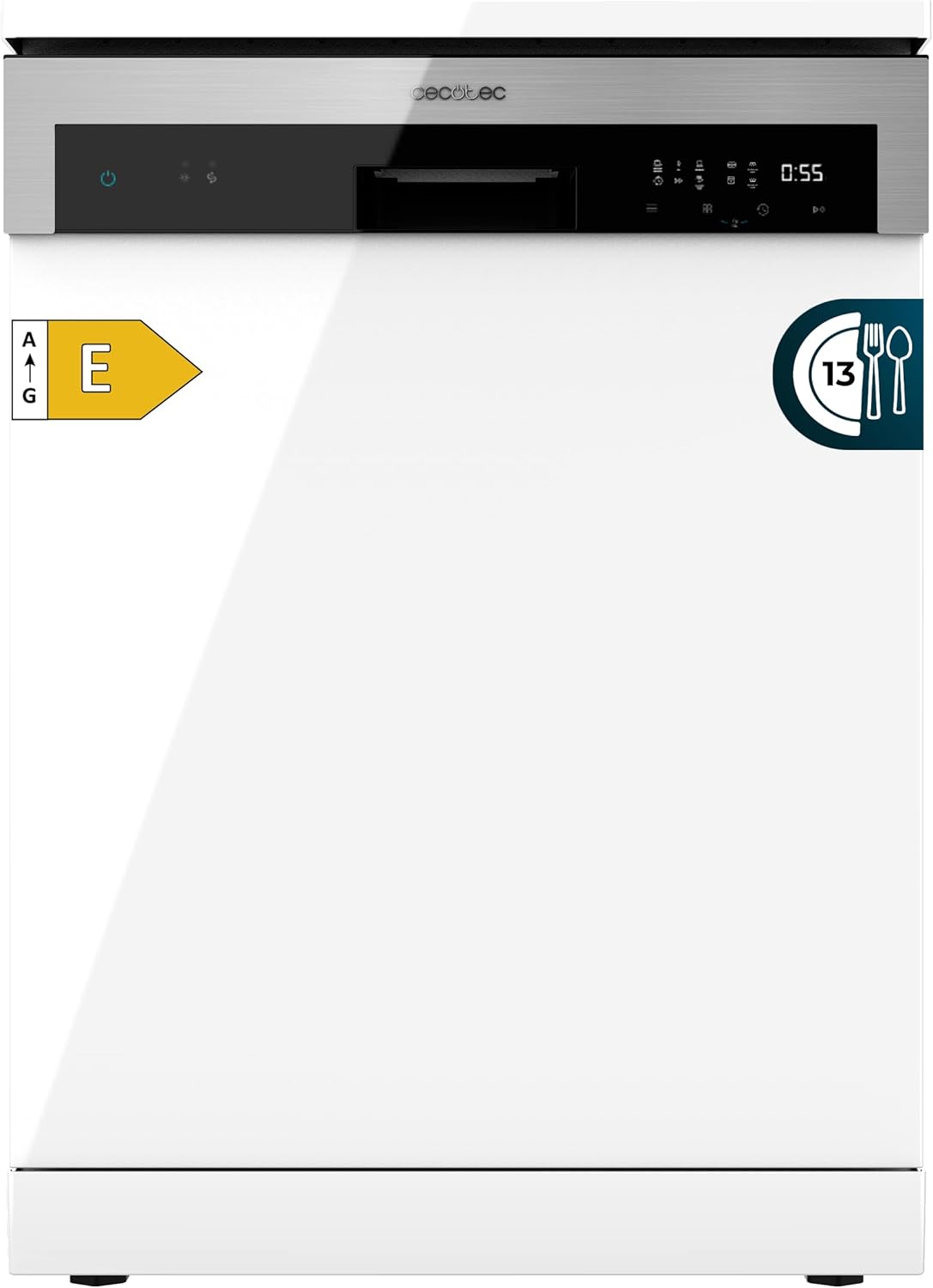 Lavavajillas Cecotec 60 cm Bolero Aguazero 6100 E, 1850W, 13 Servicios, 6 Programas, Función Secado+, Media Carga, Inicio Diferido, Control Táctil