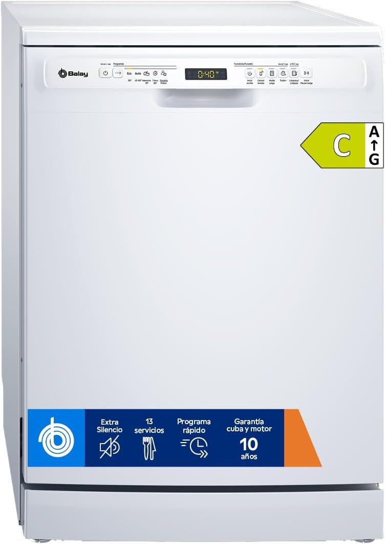 Lavavajillas Balay 60 cm, Extra Silencio, Blanco, Instalación Libre