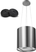 Campana Extractora de Isla sin Conducto SNDOAS, 35cm, 2 Filtros de Carbón, 700 m³/h, 3 Velocidades, Apagado Automático, Luz LED, Acero Inoxidable