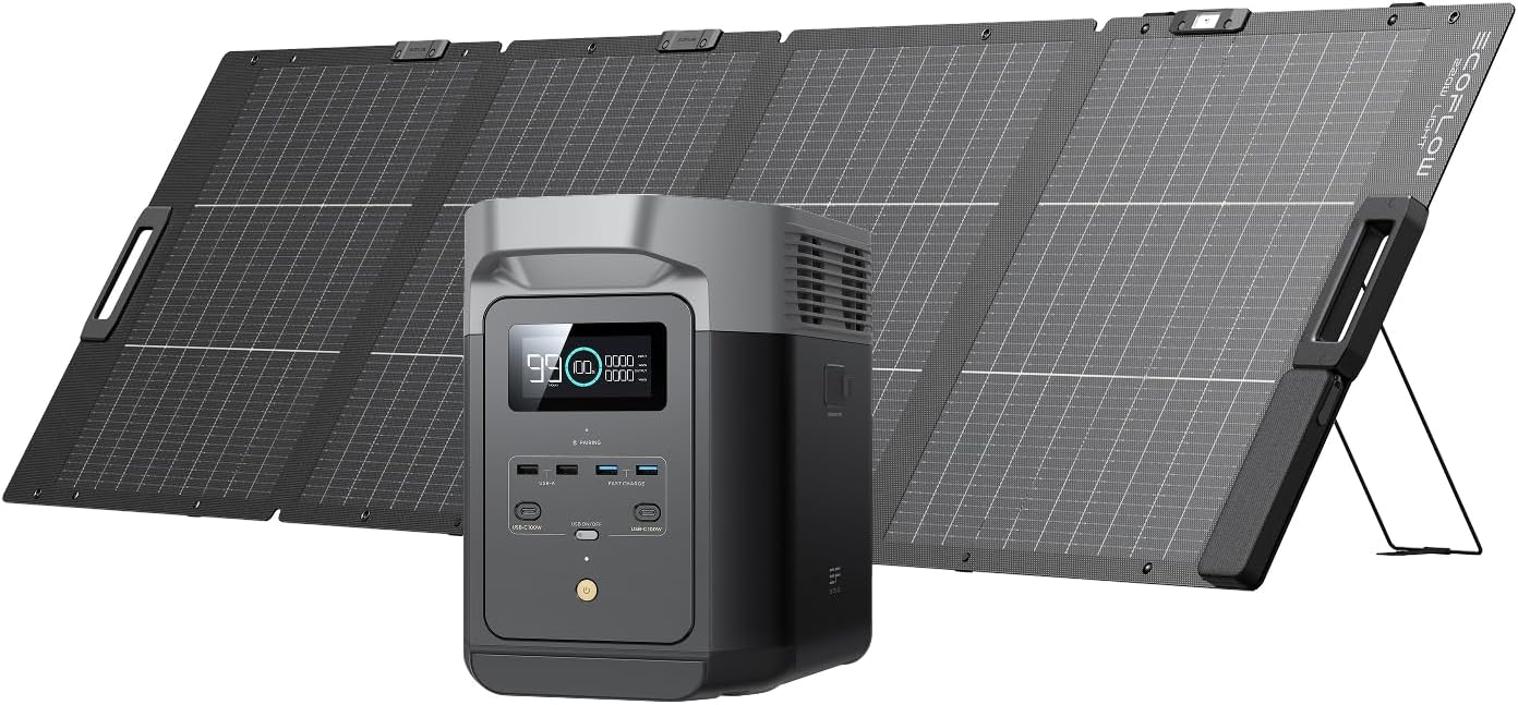 Kit Solar EcoFlow DELTA 2 con Generador de 220 W y Batería Expansible