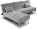 Sofá Cama Reversible AROA Compacto, Multifuncional y Cómodo 198x146 cm en Terciopelo Gris