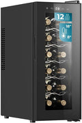 Cecotec Enfriador de Vino Bolero GrandSommelier 12 Botellas, Termoeléctrico, Silencioso, 35 dB, 8-18ºC, Táctil y LED