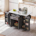 Carro de Cocina con Ruedas y Almacenamiento Ajustable, Gris