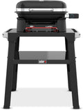 Barbacoa eléctrica compacta Weber Lumin con soporte, termómetro en tapa, superficie 43x32 cm