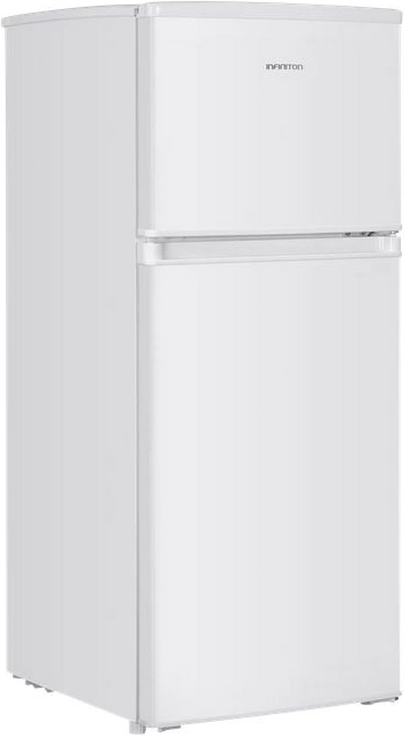 Nevera de Doble Puerta Infiniton 151L, 122cm de Altura, Iluminación LED, Clase E, Blanco