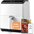 Freidora de Aire Cosori Dual Blaze 6,4L con WiFi, 11 Funciones, Control de Temperatura y Tiempo, Recetas en Español, Compatible con Lavavajillas, Blanca