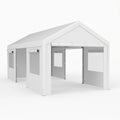 Carpa Portátil para Vehículos 3x5,8/3,6x6 m, Garaje Exterior con Ventanas y Paredes Desmontables, Lona PE Resistente al Agua, Blanco