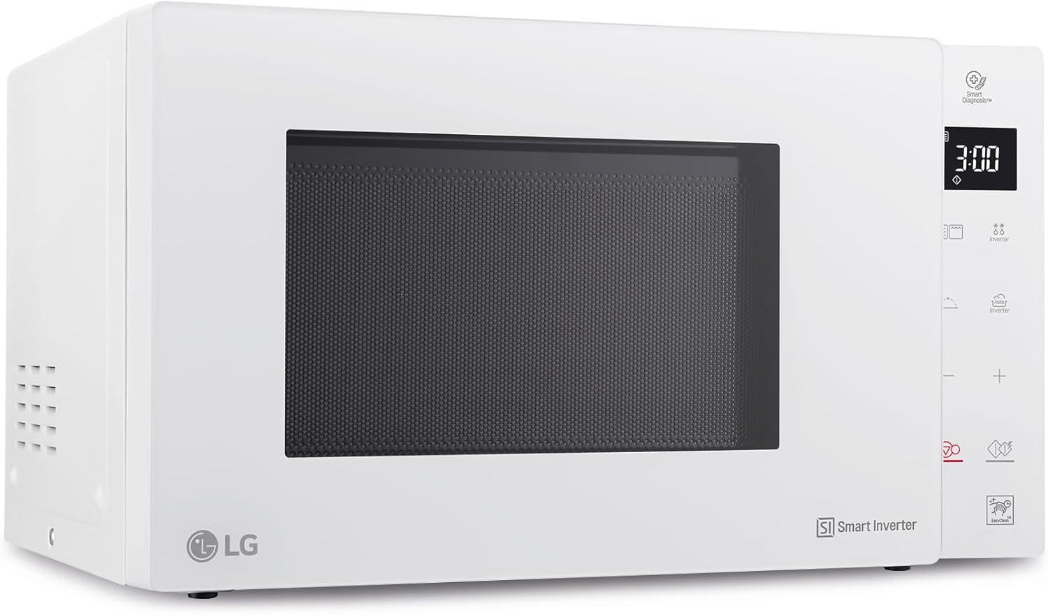 Microondas LG MH6535GDH con Grill, 25L, 1000W, Inverter Inteligente, Pantalla Digital, Blanco