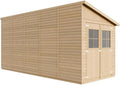 Cobertizo de Madera Tratada para Jardín con Suelo - H244x218x514 cm - Taller Exterior TIMBELA M341A+M341G