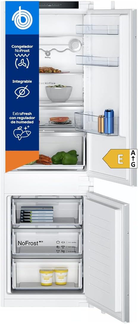 Frigorífico Combi Integrable Bosch Balay NoFrost con Cajón Fresh y Botellero