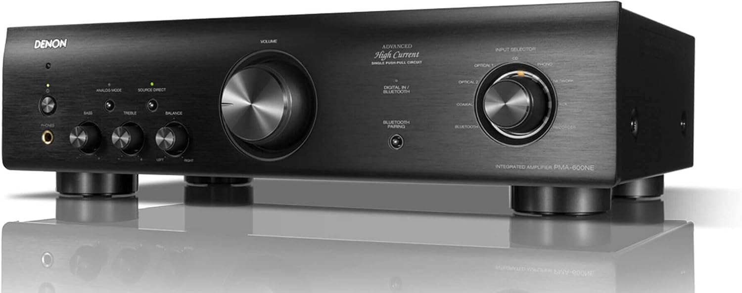 Amplificador Estéreo Denon PMA-600NE de Alta Fidelidad en Negro
