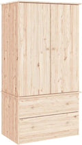 Armario de Pino Macizo con Almacenaje Independiente 90x55x170 cm