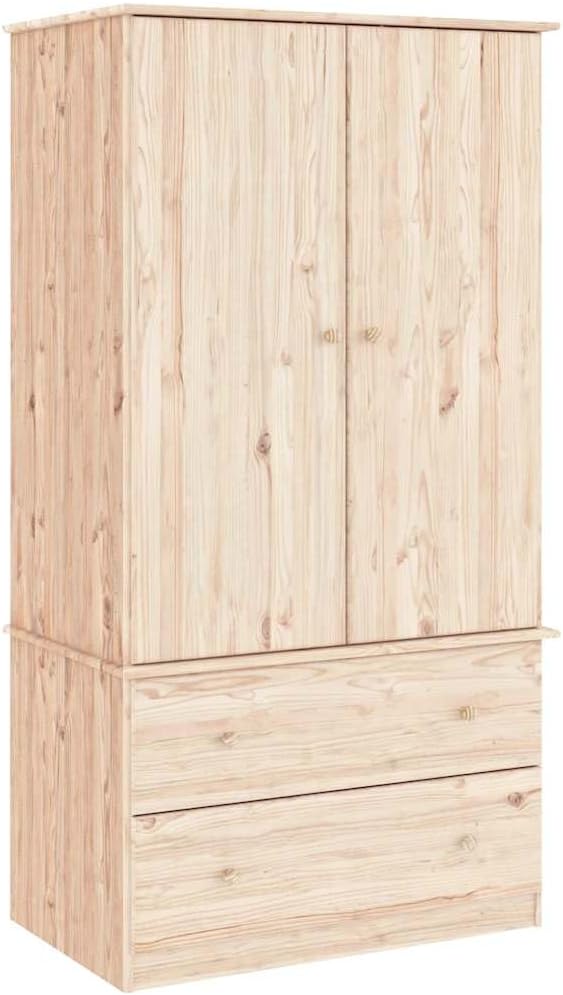 Armario de Pino Macizo con Almacenaje Independiente 90x55x170 cm