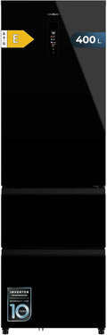 Cecotec Frigorífico Puerta Francesa 400L, NoFrost, Multi Airflow, Cristal Negro