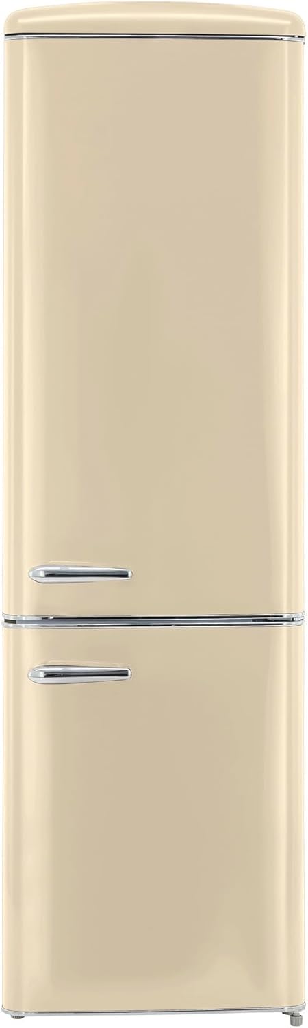 Frigorífico Combi Retro Exquisit 244L, Clase E, Magnolia, Estilo Vintage, Bajo Consumo