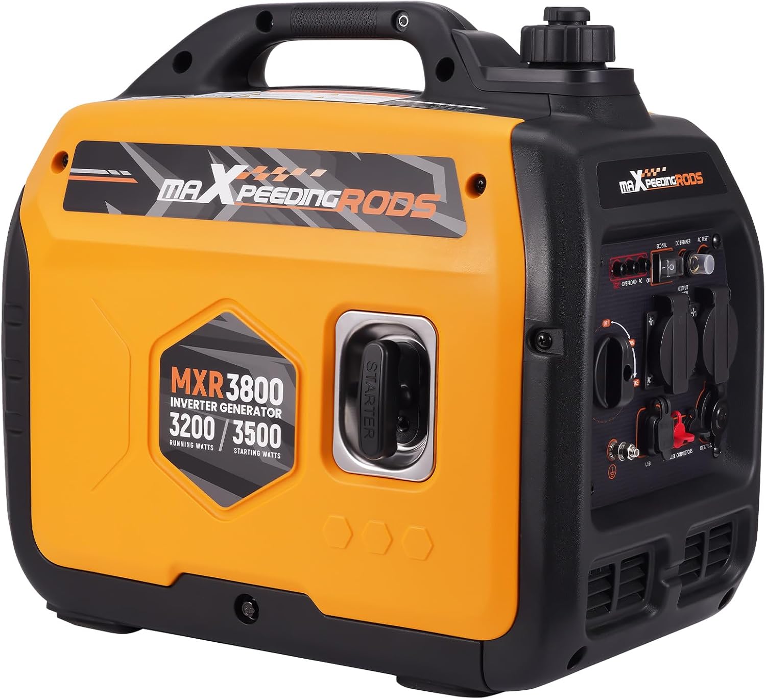Generador Inverter 3500W Portátil a Gasolina con Modo Eco y Conexiones 230V USB para Emergencias