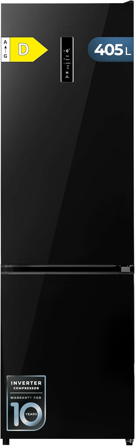 Frigorífico Combi Cecotec No Frost 405L, Bolero CoolMarket, Clase D, Negro