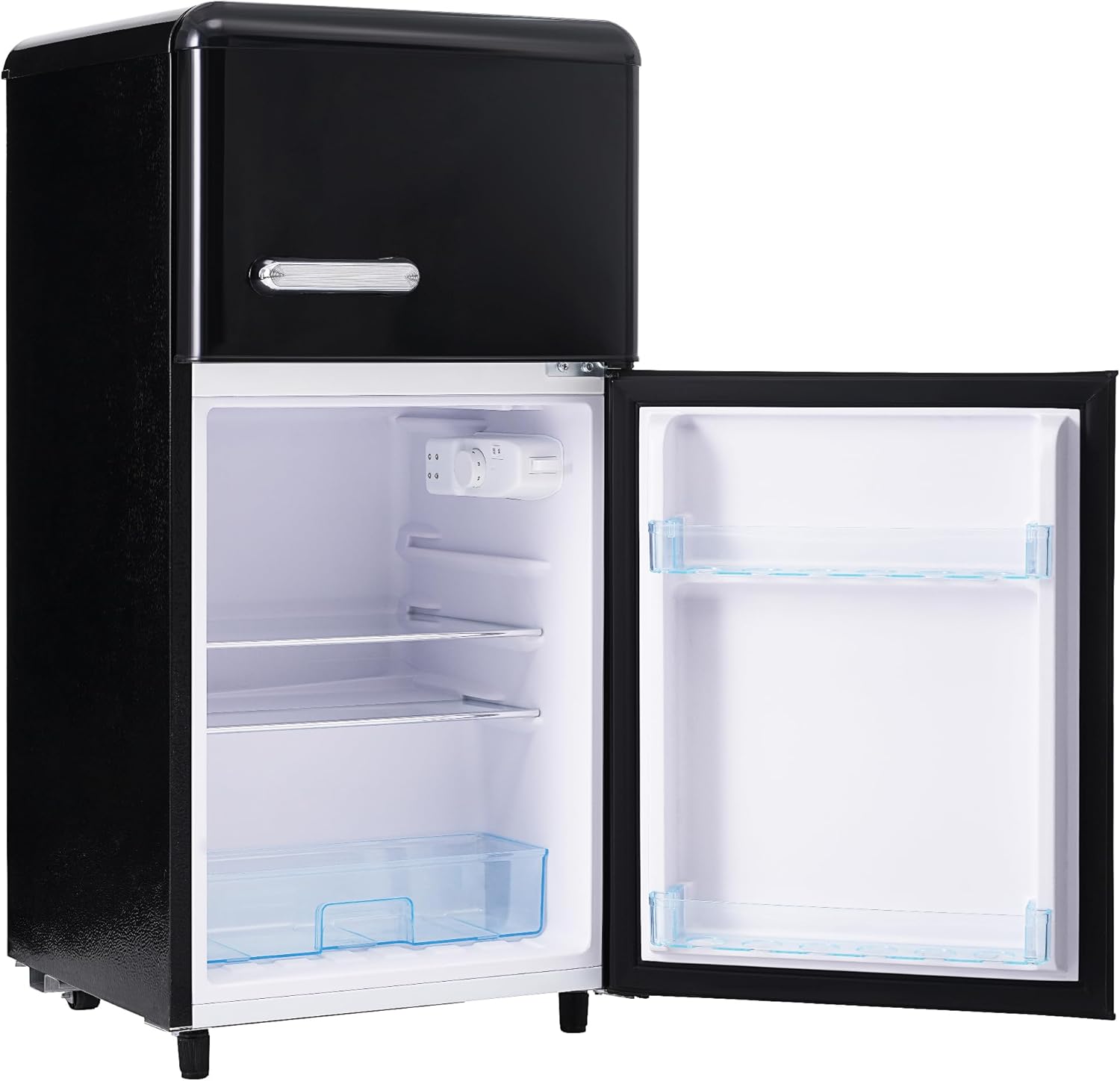 Frigorífico Retro, Puertas Dobles, 72L Total, Congelador 21L, 120kWh/año, Luz LED, Varios Colores