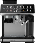Máquina de Café Espresso Cecotec 20 Bares con Molino y Vaporizador, 1350W, Depósito 2.6L, Pantalla Táctil