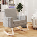 Sillón Mecedora de Tela Gris Claro para Lactancia y Descanso